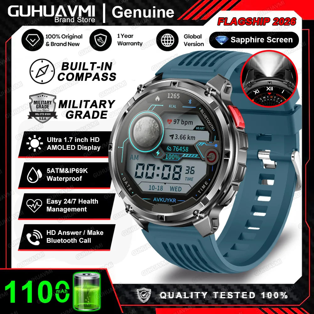 T-Rex3 Pro 1100mAh 2026 Reloj T-Rex3 Pro 1100mAh Reloj Inteligente GPS 5ATM Reloj Deportivo Impermeable Reloj Al Aire Libre