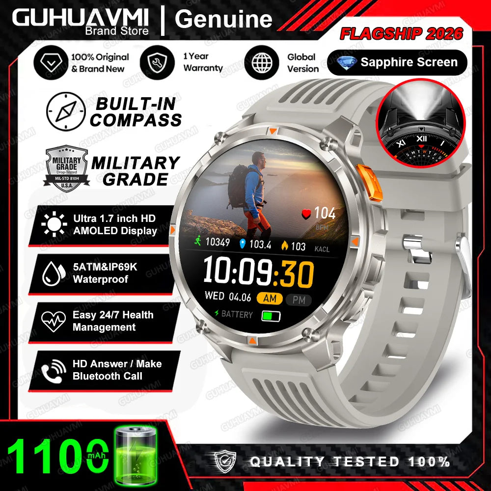 T-Rex3 Pro 1100mAh 2026 Reloj T-Rex3 Pro 1100mAh Reloj Inteligente GPS 5ATM Reloj Deportivo Impermeable Reloj Al Aire Libre
