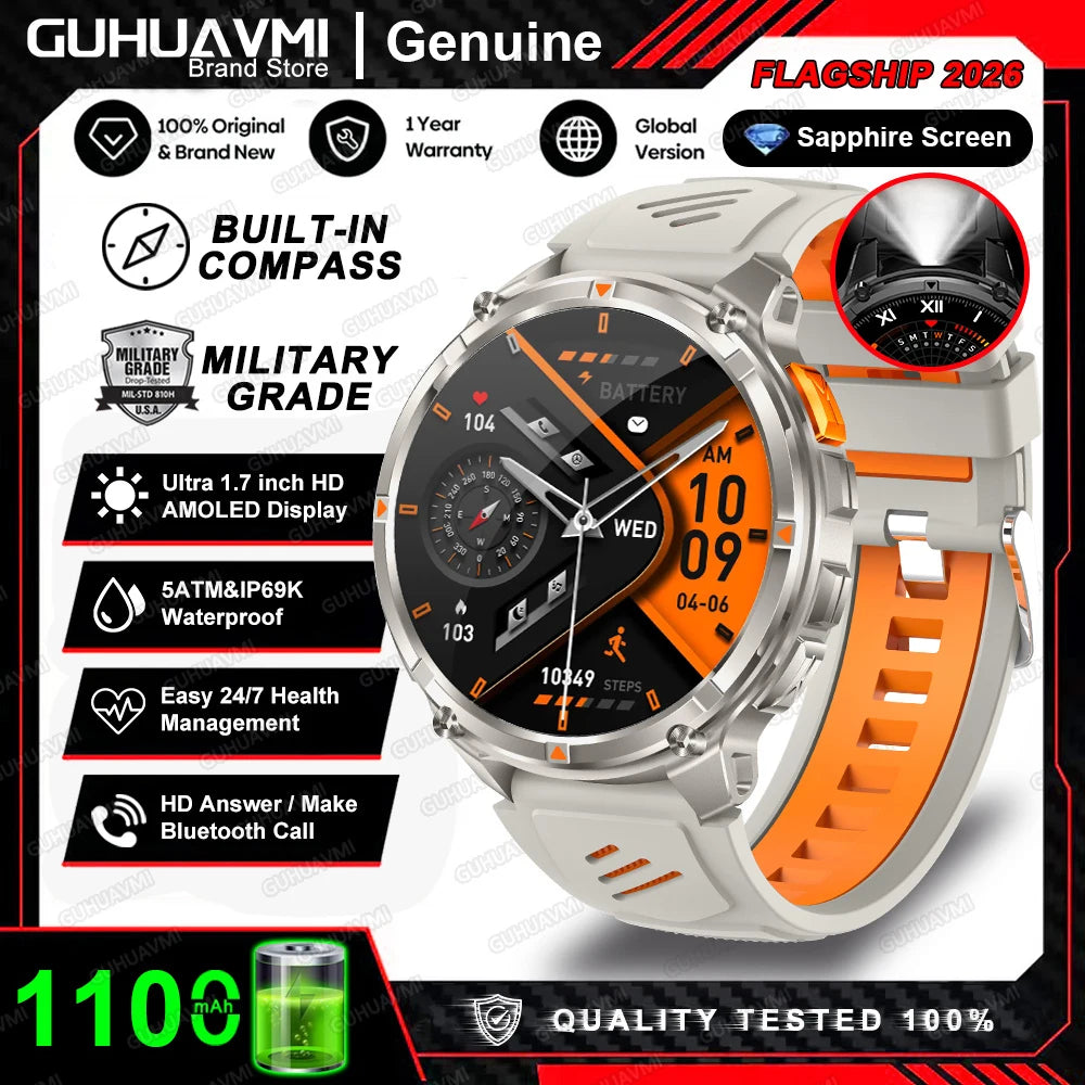 T-Rex3 Pro 1100mAh 2026 Reloj T-Rex3 Pro 1100mAh Reloj Inteligente GPS 5ATM Reloj Deportivo Impermeable Reloj Al Aire Libre