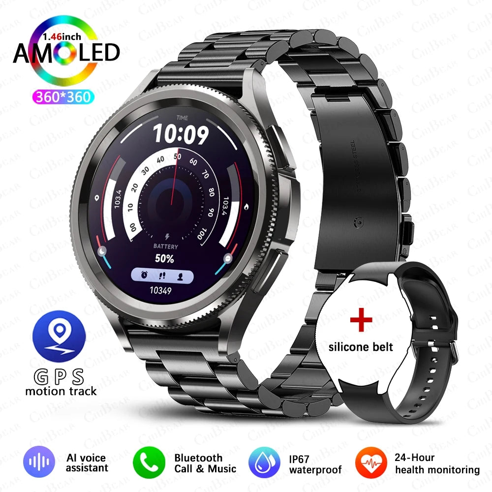 Reloj Inteligente Hombres GPS Spaorts Modelo Fitness Salud Valor Cardíaco Monitor Smartwatch 2025 Nuevo
