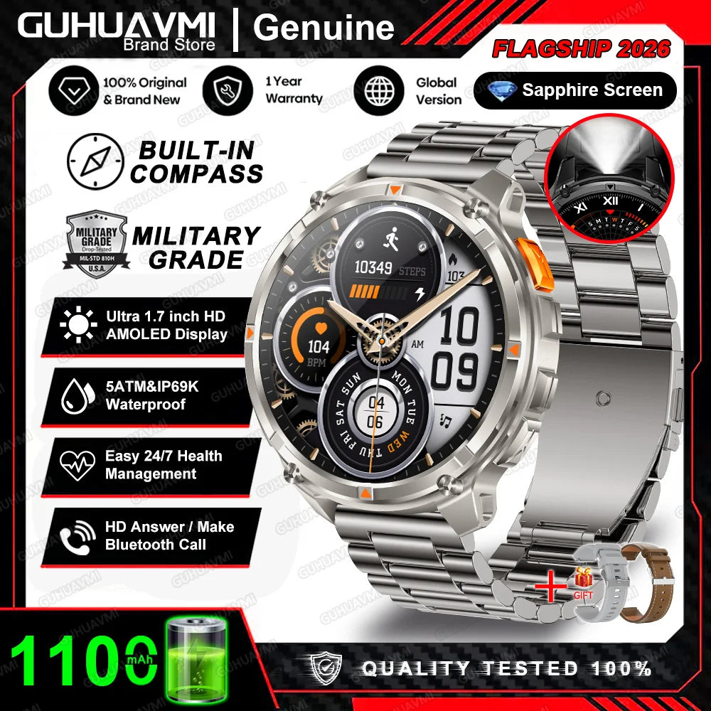 T-Rex3 Pro 1100mAh 2026 Reloj T-Rex3 Pro 1100mAh Reloj Inteligente GPS 5ATM Reloj Deportivo Impermeable Reloj Al Aire Libre
