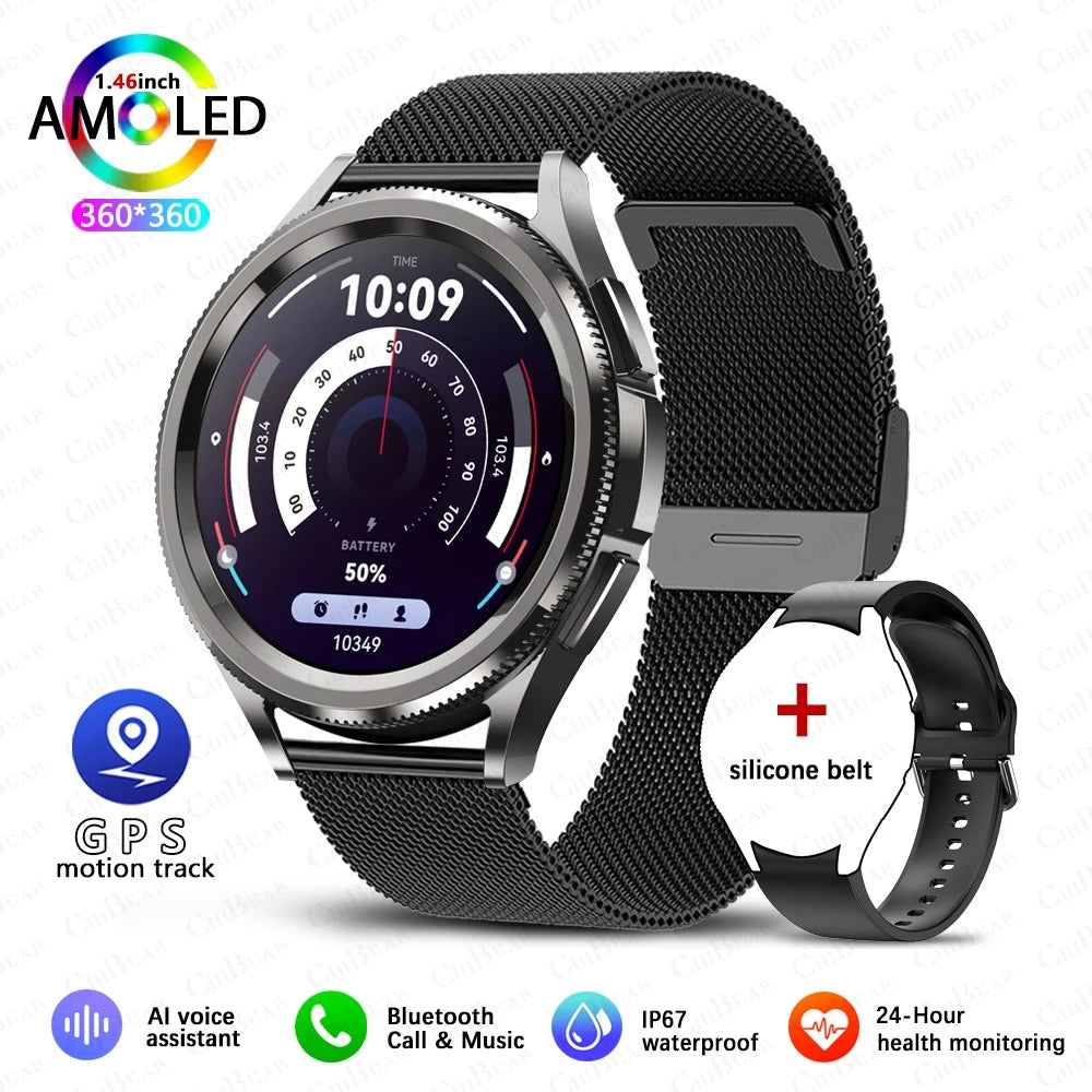 Reloj Inteligente Hombres GPS Spaorts Modelo Fitness Salud Valor Cardíaco Monitor Smartwatch 2025 Nuevo