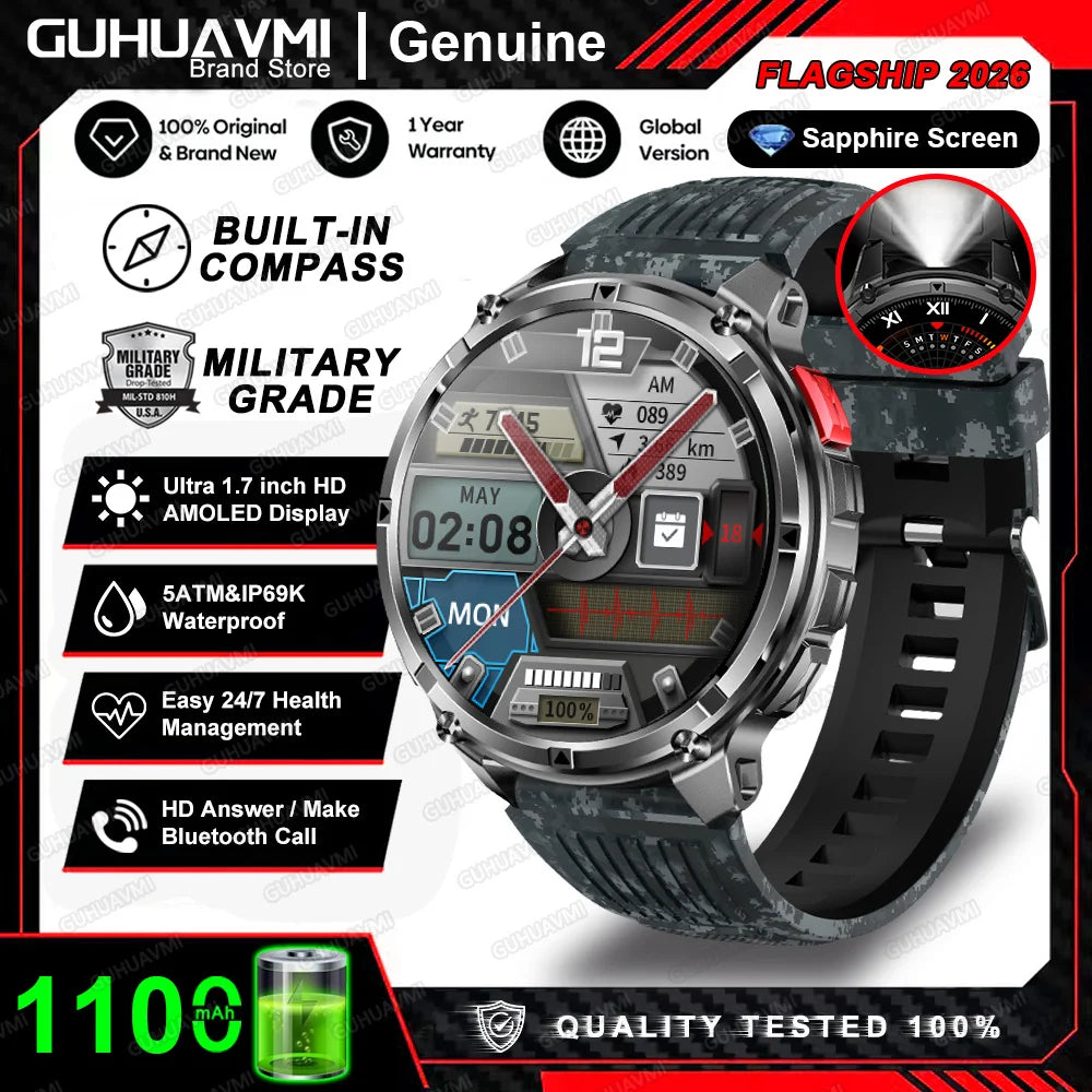 T-Rex3 Pro 1100mAh 2026 Reloj T-Rex3 Pro 1100mAh Reloj Inteligente GPS 5ATM Reloj Deportivo Impermeable Reloj Al Aire Libre