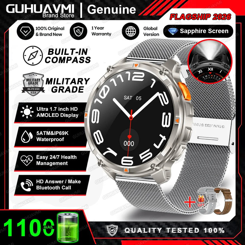 T-Rex3 Pro 1100mAh 2026 Reloj T-Rex3 Pro 1100mAh Reloj Inteligente GPS 5ATM Reloj Deportivo Impermeable Reloj Al Aire Libre