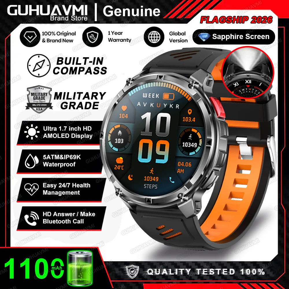 T-Rex3 Pro 1100mAh 2026 Reloj T-Rex3 Pro 1100mAh Reloj Inteligente GPS 5ATM Reloj Deportivo Impermeable Reloj Al Aire Libre
