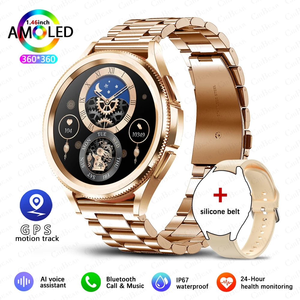 Reloj Inteligente Hombres GPS Spaorts Modelo Fitness Salud Valor Cardíaco Monitor Smartwatch 2025 Nuevo