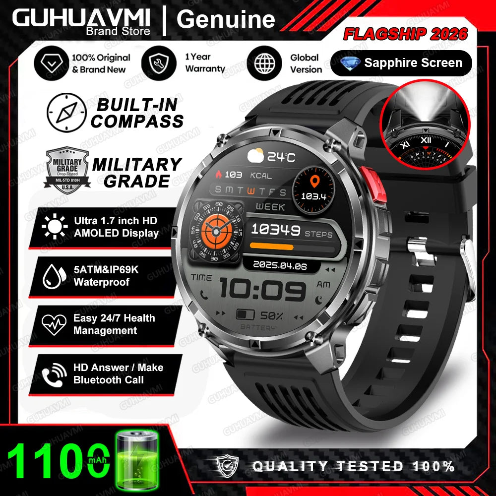 T-Rex3 Pro 1100mAh 2026 Reloj T-Rex3 Pro 1100mAh Reloj Inteligente GPS 5ATM Reloj Deportivo Impermeable Reloj Al Aire Libre