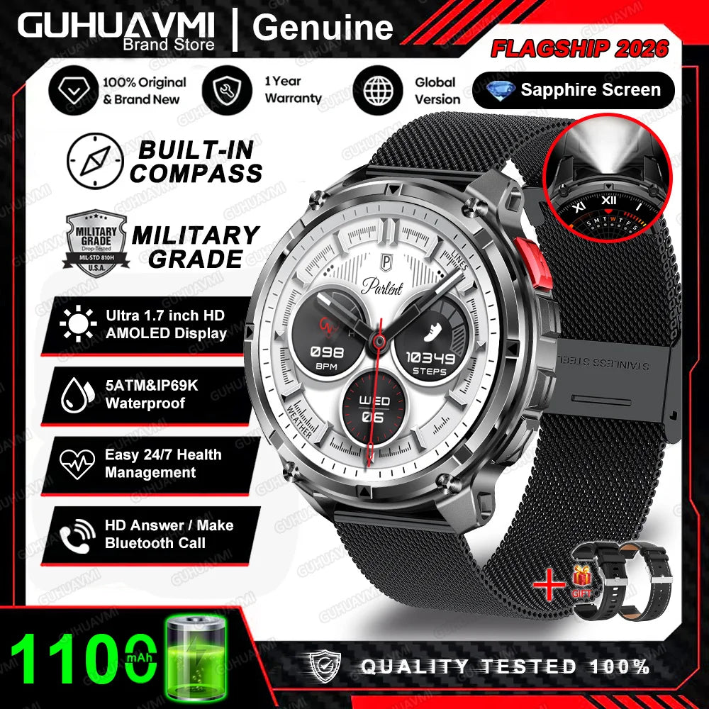 T-Rex3 Pro 1100mAh 2026 Reloj T-Rex3 Pro 1100mAh Reloj Inteligente GPS 5ATM Reloj Deportivo Impermeable Reloj Al Aire Libre